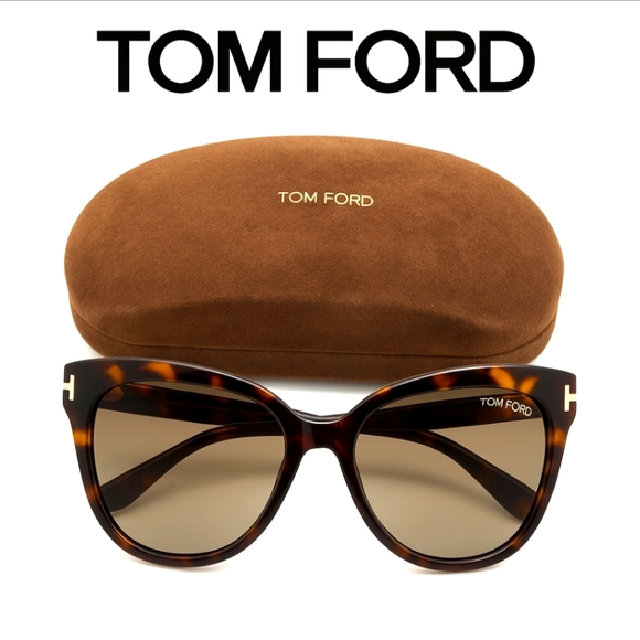 NEW $355 Tom Ford Women's KIRA TF-821 52H Polarized Rose Gold Havana Sunglasses - Picture 1 of 16